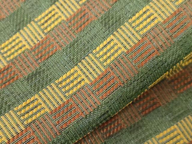 平和屋着物●両面 六通柄袋帯 横段文 金糸 正絹 逸品 CABC4657dy