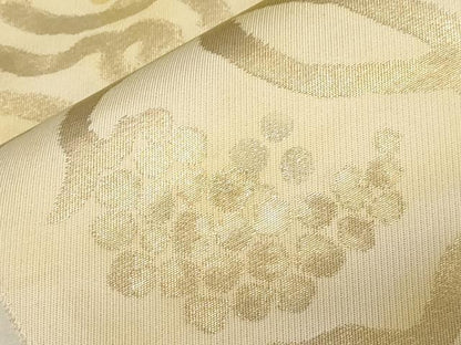 平和屋着物●六通柄袋帯 葡萄蔦の葉花文 金糸 正絹 逸品 CABC4658dy