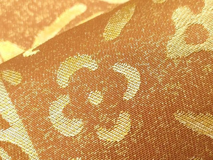 平和屋着物●西陣の名門 本家加納 六通柄袋帯 花喰い鳥 金糸 正絹 逸品 CABC4659dy