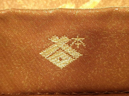 平和屋着物●西陣の名門 本家加納 六通柄袋帯 花喰い鳥 金糸 正絹 逸品 CABC4659dy