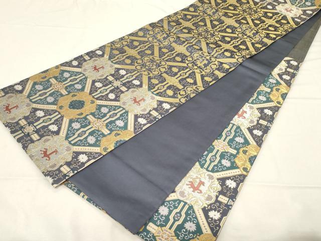 平和屋着物●六通柄袋帯 唐織 有栖川 金銀糸 正絹 逸品 CABC4661dy