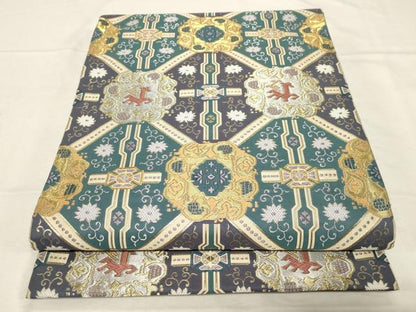 平和屋着物●六通柄袋帯 唐織 有栖川 金銀糸 正絹 逸品 CABC4661dy