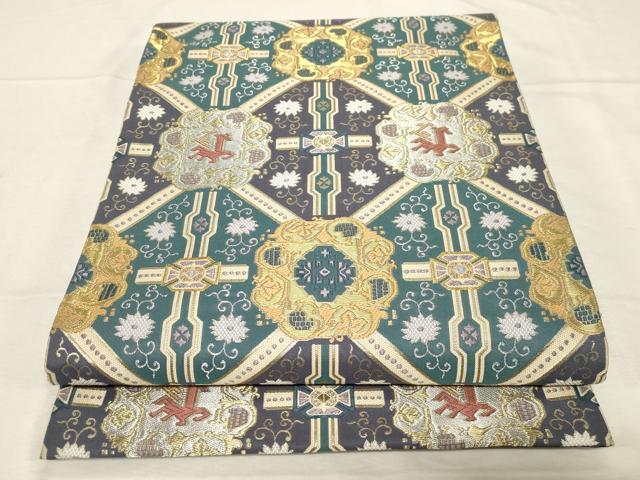 平和屋着物●六通柄袋帯 唐織 有栖川 金銀糸 正絹 逸品 CABC4661dy
