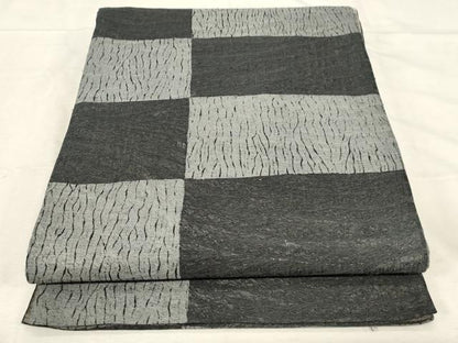 平和屋着物▽両面 全通柄袋帯 スリーシーズン 春夏秋 紬地 杢目文 正絹 逸品 CABC4665dy