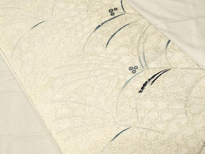 平和屋着物●六通柄袋帯 草木文 金銀糸 正絹 逸品 CABC4676dy