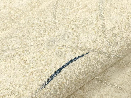 平和屋着物●六通柄袋帯 草木文 金銀糸 正絹 逸品 CABC4676dy
