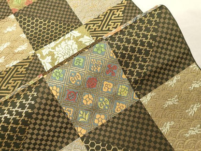 平和屋着物●西陣 川島織物 六通柄 本袋帯 唐織 市松文様 金糸 正絹 逸品 CABC4690dy