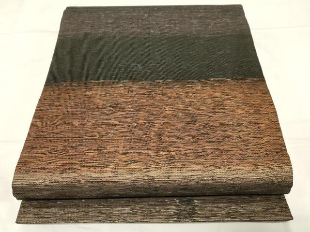 平和屋着物●西陣 鷹匠謹製 両面 太鼓柄袋帯 利休白茶 鳥獣戯画 金糸 正絹 逸品 CABC4691dy