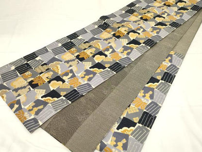 平和屋着物●両面 六通柄袋帯 源氏香動物花文 正絹 逸品 CABC4695dy