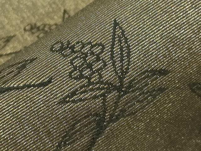 平和屋着物▽両面 六通柄袋帯 スリーシーズン 春夏秋 櫛織 梟 金銀糸 正絹 逸品 CABC4696dy