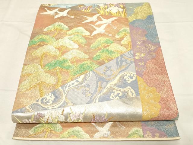平和屋着物●西陣最高峰・北尾織物匠 六通柄袋帯 唐織 琳派歌仙献上文 金銀糸 正絹 逸品 CABC4699dy