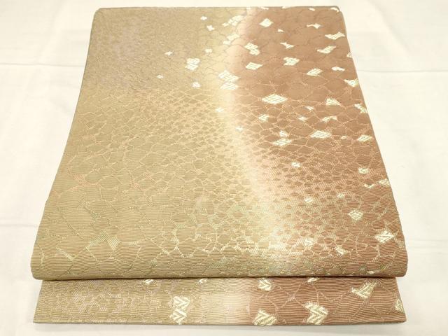 平和屋着物●六通柄袋帯 輪奈織 吉祥文 金糸 正絹 逸品 CABC4701dy