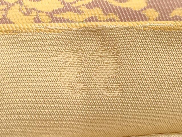 平和屋着物●名物裂一筋 西陣・あらいそ謹製 全通柄袋帯 横段兎花文 金糸 正絹 逸品 CABC4710dy