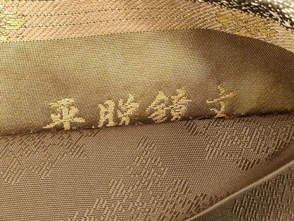 平和屋着物●六通柄袋帯 平脱鏡文 金糸 正絹 逸品 CABC4714dy
