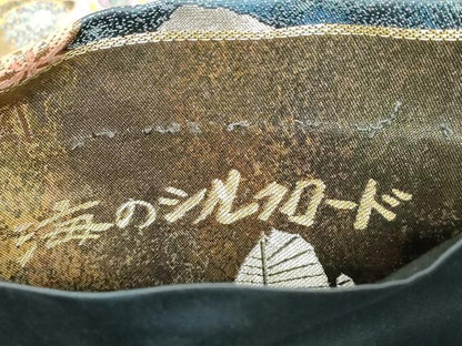 平和屋着物●六通柄袋帯　清波貝甲図　海のシルクロード　金銀糸　正絹　逸品　CABC4718dy