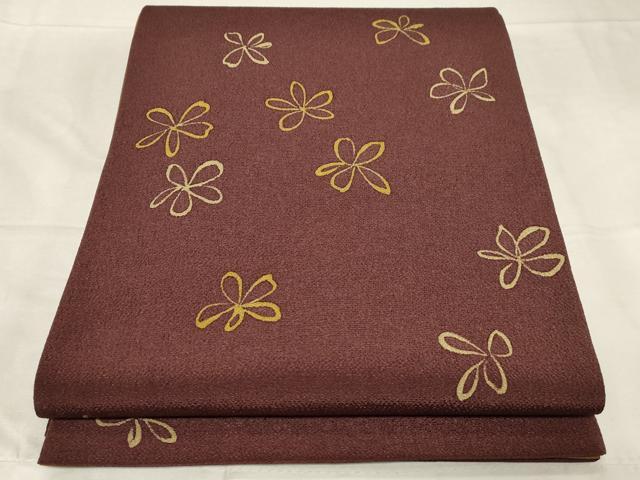 平和屋着物●六通柄袋帯 舞花文 鬼しぼ縮緬 正絹 逸品 CABC4720dy