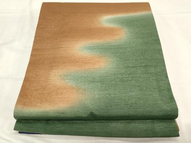 平和屋着物●菅原工房 菅原結作 漢方染紬 両方向 両面 全通柄袋帯 霞文 正絹 逸品 CABC4727dy
