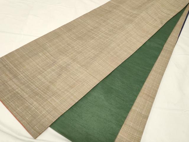 平和屋着物●菅原工房 菅原結作 漢方染紬 両方向 両面 全通柄袋帯 霞文 正絹 逸品 CABC4727dy