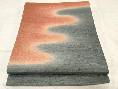 平和屋着物●菅原工房 菅原結作 漢方染紬 両面 両方向 全通柄袋帯 霞文 正絹 逸品 CABC4729dy