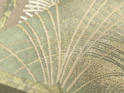 平和屋着物●六通柄袋帯 菱草花文 金銀糸 正絹 逸品 CABC4732dy