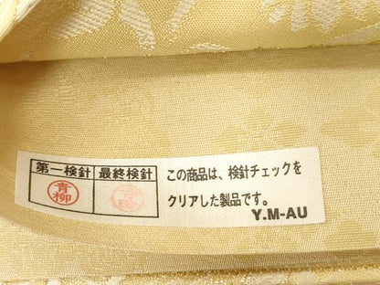 平和屋着物●六通柄袋帯 唐織 昭和四十四年御題「紀宮誕生」御香染 宮むらさき 金糸 正絹 逸品 CABC4734dy