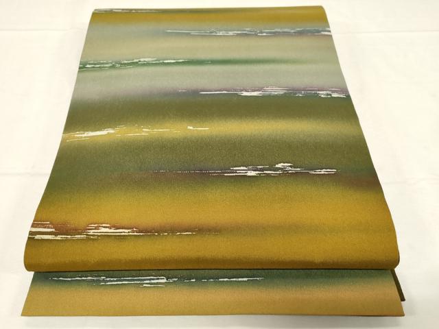 平和屋着物●全通柄袋帯 霞文 正絹 逸品 CABC4745dy