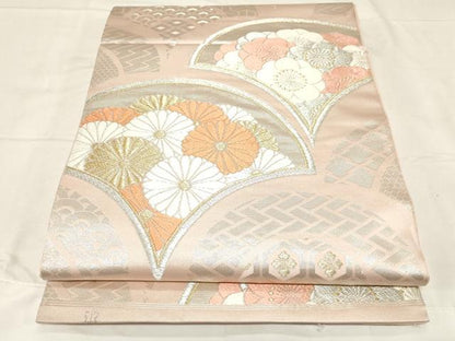 平和屋着物●西陣 川島織物 六通柄袋帯 唐織 青海波 花尽くし文 金銀糸 関西仕立て 正絹 逸品 CABC4747dy
