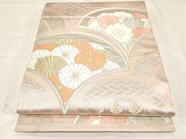 平和屋着物●西陣 川島織物 六通柄袋帯 唐織 青海波 花尽くし文 金銀糸 関西仕立て 正絹 逸品 CABC4747dy