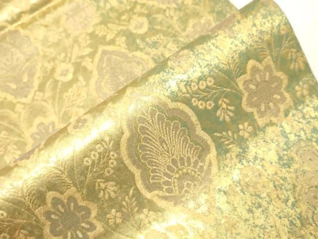 平和屋着物●西陣織 陰山織物謹製 箔屋清兵衛 六通柄袋帯 更紗花唐草文 金彩 引箔 正絹 逸品 CABC4748dy