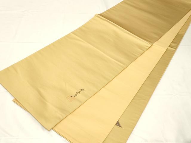 平和屋着物●染色作家 斉藤三才 太鼓柄袋帯 三才鳥 金彩 正絹 逸品 CABC4752dy