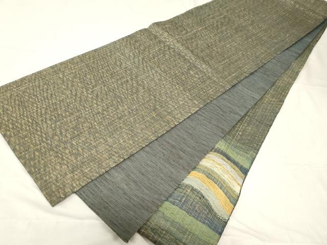 平和屋着物▽太鼓柄袋帯 スリーシーズン 春夏秋 櫛織 流水文 金糸 正絹 逸品 CABC4760dy