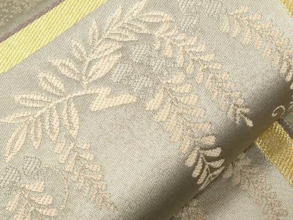 平和屋着物●六通柄袋帯 市松草花丸文 金糸 引箔 鈴乃屋扱い 正絹 逸品 CABC4761dy