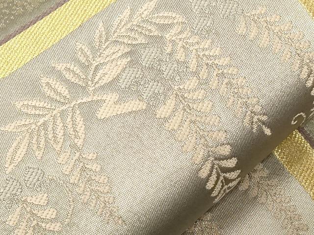 平和屋着物●六通柄袋帯 市松草花丸文 金糸 引箔 鈴乃屋扱い 正絹 逸品 CABC4761dy