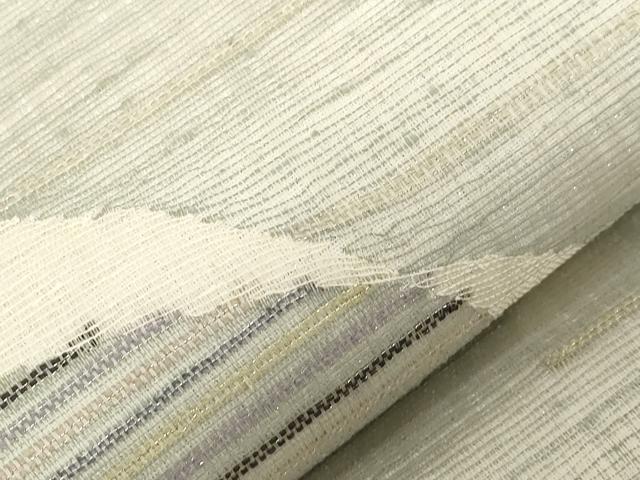 平和屋着物▽両面 太鼓柄袋帯 スリーシーズン 春夏秋 すくい織 草木丸文 銀糸 正絹 逸品 CABC4762dy