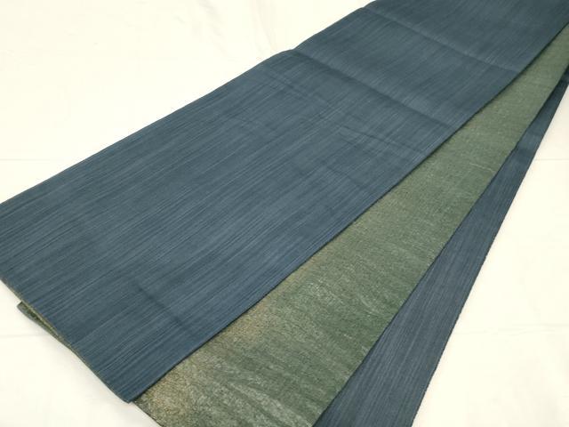 平和屋着物▽両面 六通柄袋帯 スリーシーズン 春夏秋 杢目文 金糸 正絹 逸品 CABC4769dy
