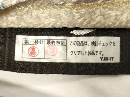平和屋着物●両方向 両面 全通柄袋帯 はなびんがた ふくれ織 流水草花文 逸品 CABC4777dy