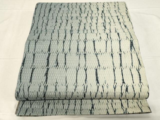 平和屋着物●両面 全通柄袋帯 杢目絞り 正絹 逸品 CABC4778dy