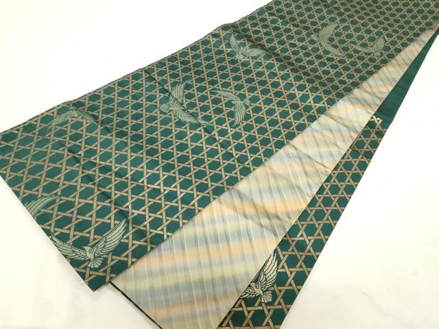 平和屋着物●染色作家 斉藤三才 両面 六通柄袋帯 三才鳥 金彩 正絹 逸品 CABC4785dy