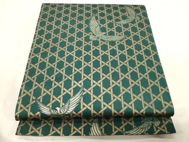 平和屋着物●染色作家 斉藤三才 両面 六通柄袋帯 三才鳥 金彩 正絹 逸品 CABC4785dy