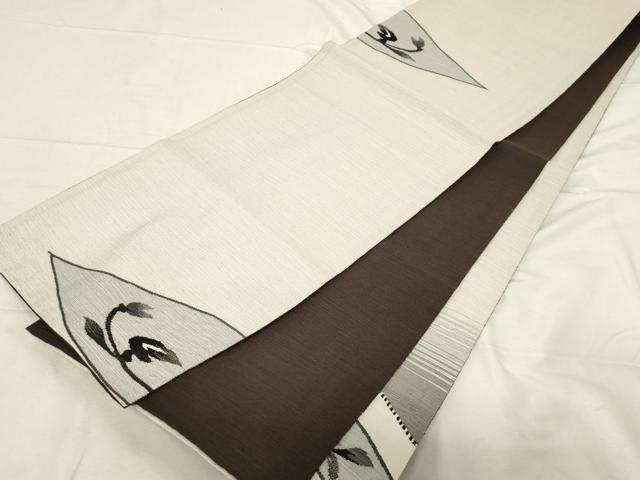 平和屋着物●両面 太鼓柄袋帯 横段花文 金糸 正絹 逸品 CABC4788dy