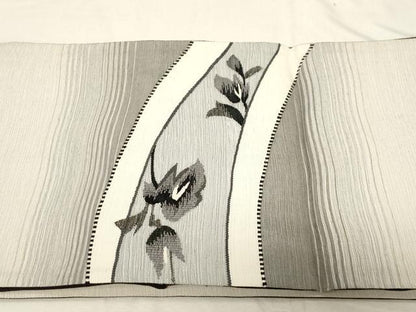平和屋着物●両面 太鼓柄袋帯 横段花文 金糸 正絹 逸品 CABC4788dy