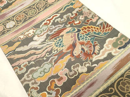 平和屋着物●六通柄袋帯 綾錦 有栖川綴錦文 金糸 正絹 逸品 CABC4790dy