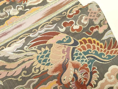 平和屋着物●六通柄袋帯 綾錦 有栖川綴錦文 金糸 正絹 逸品 CABC4790dy