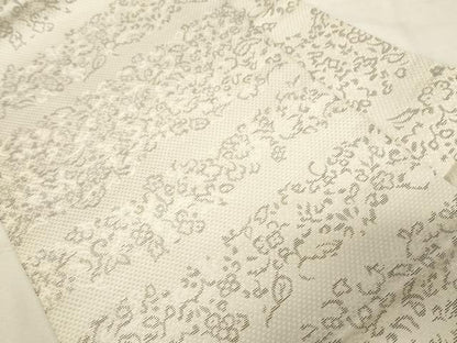 平和屋着物●本場筑前博多織　九寸名古屋帯　横段草花文　正絹　逸品　未使用　CABC4793dy