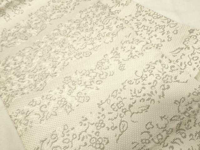 平和屋着物●本場筑前博多織　九寸名古屋帯　横段草花文　正絹　逸品　未使用　CABC4793dy