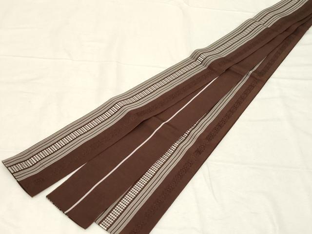 平和屋着物●男性 本場筑前博多織 角帯 献上 正絹 逸品 CABC4794dy