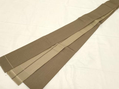平和屋着物●男性 本場筑前博多織 角帯 縞 正絹 逸品 CABC4796dy
