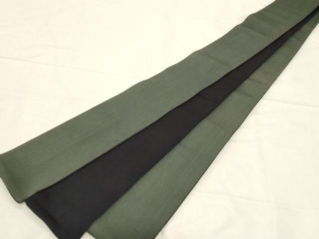 平和屋着物●男性 本場筑前博多織 角帯 柳煤竹色 正絹 逸品 CABC4797dy