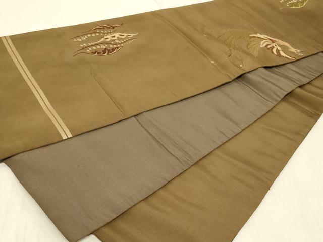 平和屋着物◎両面　太鼓柄　京袋帯　鳳凰花文　金糸　正絹　逸品　CABC4821in