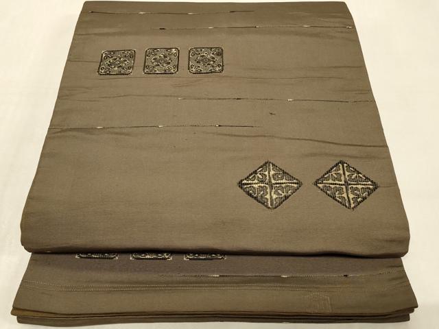 平和屋着物◎両面　太鼓柄　京袋帯　鳳凰花文　金糸　正絹　逸品　CABC4821in